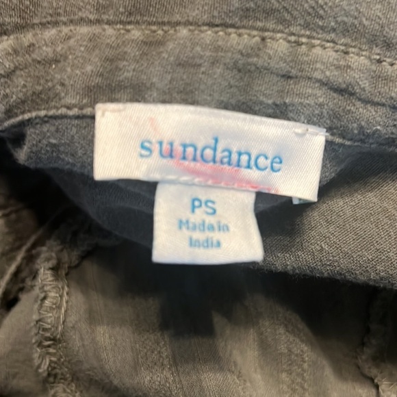 SUNDANCE Simply Shannon Patchwork  Popover Top in Army Green Size S/P - Picture 8 of 8